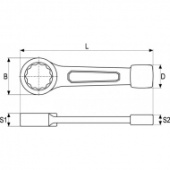 Raktas smūginis kilpinis | 50 mm (YT-1609)