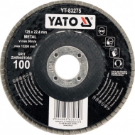 Šlifavimo diskas lapelinis plokščios formos 125mm P120 (YT-83276)