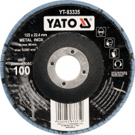 Šlifavimo diskas lapelinis išgaubtos formos mėlynas 125mm P80 INOX (YT-83334)