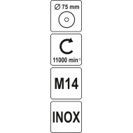 Šepetys vielinis puodo tipo | su žiedu | susuktas | M14 | Ø 65 mm | INOX (YT-4768)