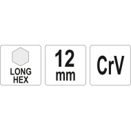 L tipo raktas | ilgas | hex šešiakampis | 12,0 mm (YT-05443)