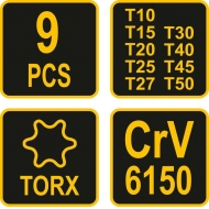 L tipo atsuktuvų su rankena rinkinys | T-Star (Torx) | 9 vnt (56639)