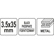 Savisriegiai į metalą | fosfatuoti | ant juostelės | 3,5 x 35 mm | 1000 vnt. (YT-09442)