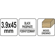 Savisriegiai į medį | fosfatuoti | ant juostelės | 3,5 x 45 mm | 1000 vnt. (YT-09461)