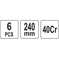 Kabliukų rinkinys | ilgas tipas | 245 mm | 6 vnt. (YT-08428)
