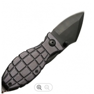 Lenktinis peilis | rankena aliuminis su juoda apdaila | 15.5 cm (FK6B)