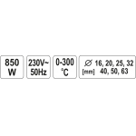 Plastikinių vamzdžių (PVC) suvirinimo aparatas 0-300C | Led ekranas | su rinkiniu (YT-82250)
